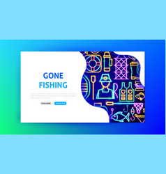 Gone Fishing Neon Landing Page