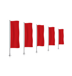 Row Of Red Vertical Banner Flags