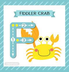 Letter F Uppercase Tracing Fiddler Crab