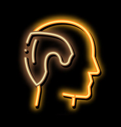 Man Hair Loss Neon Glow Icon