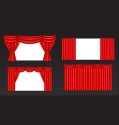 Theatre Or Cinema Stage Red Curtain With Folds