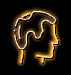 Balding Man Profile Neon Glow Icon