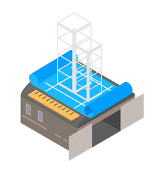 Construction Project Icon Isometric