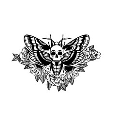 Floral Moth With Skull Image