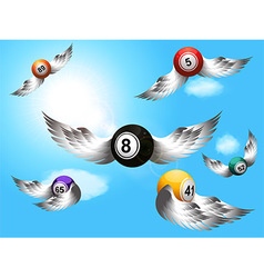 Flying Bingo Balls With Wings Background