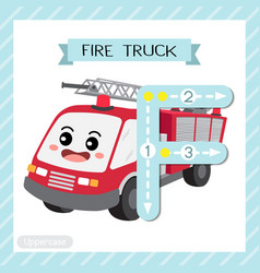 Letter F Uppercase Tracing Fire Truck