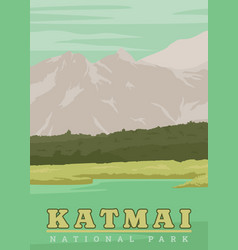 Katmai National Park Poster Vintage Design