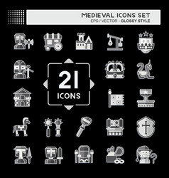 Icon Set Medieval Related To War Era Symbol