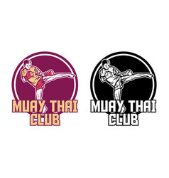 Logo Design Muay Thai Club With Man Martial