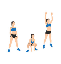 Woman Doing Frog Jumps Exercise