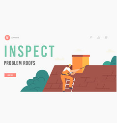 Worker Inspect Roof Problems Landing Page Template