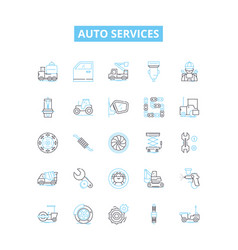 Auto Services Line Icons Set Repair