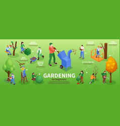 Garden Workers Infographic Set