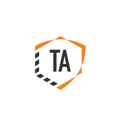 Initial Letter Ta Shield Hexagonal Logo Template