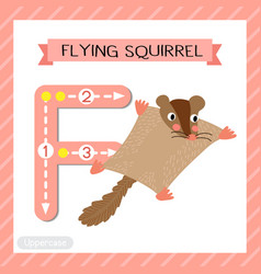 Letter F Uppercase Tracing Flying Squirrel