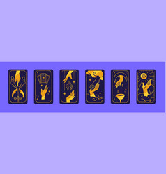 Esoteric Card Back With Gold Hands Set Dark Tarot