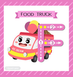 Letter F Uppercase Tracing Food Truck