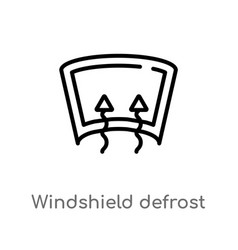 Outline Windshield Defrost Icon Isolated Black