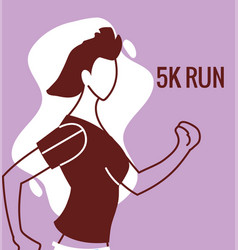 Woman Avatar Running And 5k Run Design