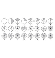 Circles Divided Into Parts From 1 To 24 Outline