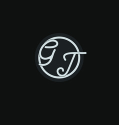 Initials Gt Logo Monogram With Simple Circle Line