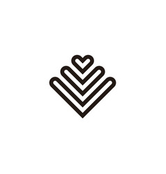 Three Hearts Curve Geometric Symbol Simple Logo