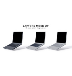 3d Laptop Mockup In Black And Silver Colors