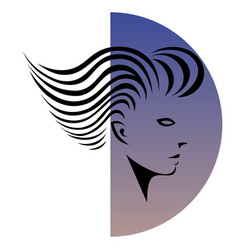 Abstract Profile Woman Face With Short Hair