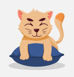 Cute Cat On The Pillow Character