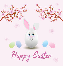 Easter Card Design With Bunny Eggs Flowers