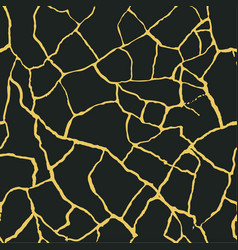 Gold Kintsugi Crack Seamless Pattern