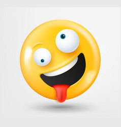 Goofy Face Emoticon 3d Emoji Isolated On White