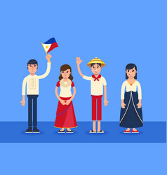 Hand Drawn Philippine People With Traditional