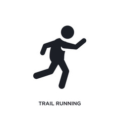 Black Trail Running Isolated Icon Simple Element