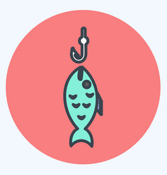 Icon Fish Caught Suitable For Sea Symbol Color