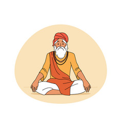 Old Man Yogi In Lotus Position