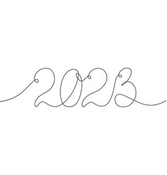 2023 Year Number Single Thin Line Drawing