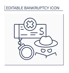 Bankruptcy Fraud Line Icon