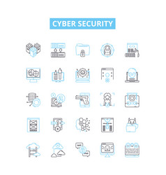 Cyber Security Line Icons Set