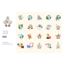 Esg Set Creative Icons Water Efficiency Climate