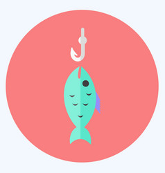 Icon Fish Caught Suitable For Sea Symbol Flat