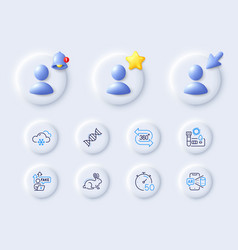 Snow Weather Timer And Covid Test Line Icons For