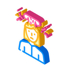 Brain Explosion Female Isometric Icon