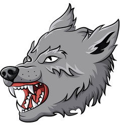 Cartoon Angry Wolf Head Mascot