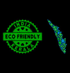 Eco Green Mosaic Kerala State Map And