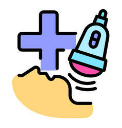 Gland Thyroid Ultrasound Icon Color Outline