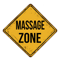 Massage Zone Vintage Rusty Metal Sign