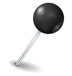 Push Pin Mockup Realistic Black Ball Needle