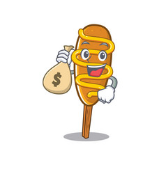 Rich And Famous Corn Dog Cartoon Character