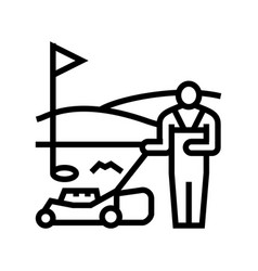 Sports Turf Services Line Icon